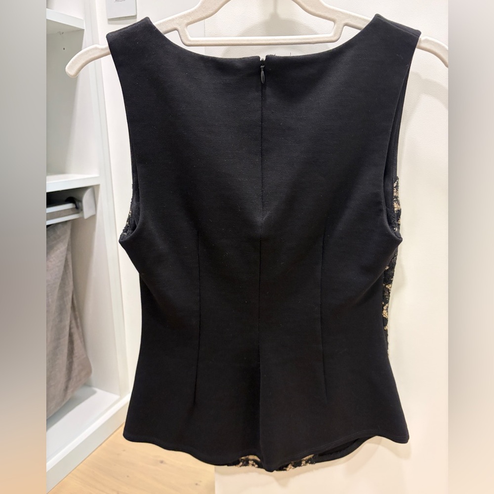 NWOT! Elegant Black and Gold Lace Blouse - Picture 2 of 2